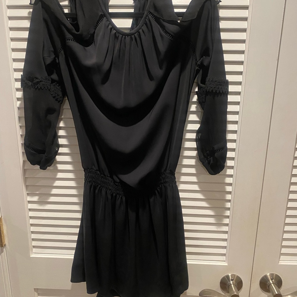 Beautiful off shoulder black silk RAMYBROOK dress